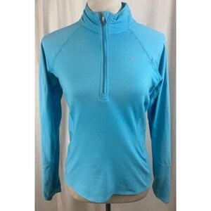 Nike Dri-FIT Pullover S Blue 1/4 Zip Mesh Running Long Sleeve Top lightweight